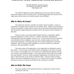 Outstanding Writing Your Medical School Essay Office Of Career Services Application