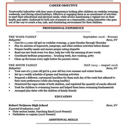 Resume Objective Examples For Students And Professionals Objectives Resumes Samples Writing Babysitter Career