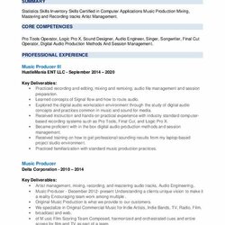 Outstanding Music Producer Resume Samples