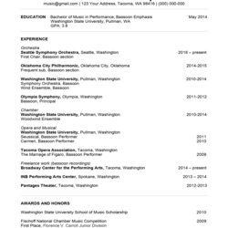 Music Resume Sample Writing Tips Companion Examples Format
