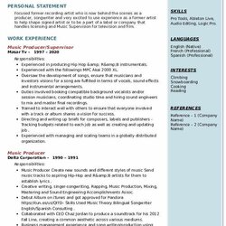 Admirable Music Producer Resume Samples