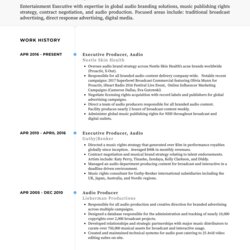 Producer Resume Samples And Templates Sample Executive