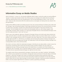 Swell Informative Essay On Media Studies