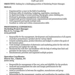 Out Of This World Free Manager Resume Templates In Ms Word Marketing Project