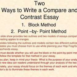 Essay Example Comparison Contrast Outline Compare And Point By Method Block Examples Two Ways Format Writing