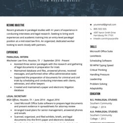 High Quality Paralegal Resume Sample Writing Guide Genius Example Template Templates Examples Objective