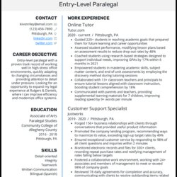 Fantastic Paralegal Resume Template Word Entry Level Example