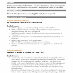 Super Litigation Paralegal Resume Samples Build