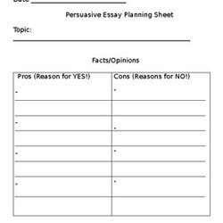 Cool Essay Planning Sheet Print Out Outline Persuasive