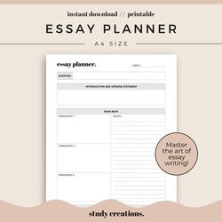 Admirable Essay Planner Printable For Students Writing Template