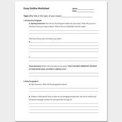 Preeminent Outline Template For Essay Word Samples Examples Worksheet Example Templates