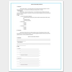 Exceptional Essay Outline Templates Free Samples Examples And Formats Template Word Sample
