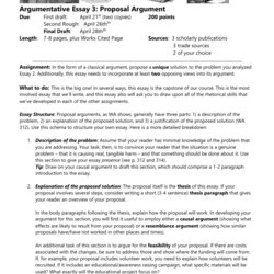 Exceptional Argumentative Essay Proposal Argument Example Sample Business