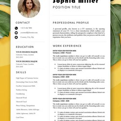 Capital Resume With Template For Word