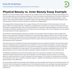 Physical Beauty Vs Inner Essay Example