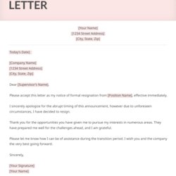Marvelous Resignation Letter Due To Personal Reasons Sample Immediate Letters Samples Life