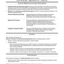 Out Of This World Sample Resume Objective For Manufacturing Job An Entry Level Engineer Proportions