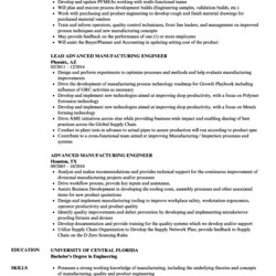 Superb Advanced Manufacturing Engineer Resume Samples Velvet Jobs Sample Examples Skills Environment