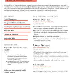 Manufacturing Process Engineer Resume Sample Example Gallery