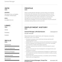 Excellent General Manager Resume Writing Guide Examples Business Nanny Samples Development Template Sample