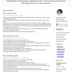 Capital Server Resume Example Writing Tips For
