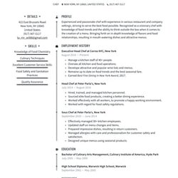 Terrific Cook Resume Examples Writing Tips Free Guide Chef Example Job Format Io Part