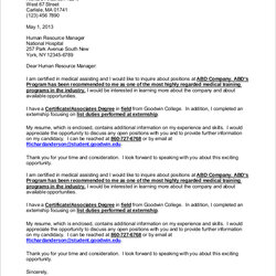 Peerless Free Sample Medical Assistant Cover Letter Templates In Ms Word Certified Example