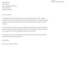Medical Assistant Cover Letter Examples Ready Templates Receptionist Template
