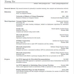 Latex Resume Templates Doc Template Computer Science Format University Basic Formats Samples Examples Sample