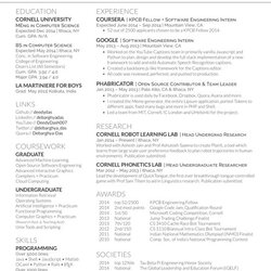 Marvelous Latex Template For Resume Wrote