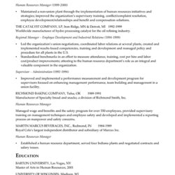 Hr Executive Resume Example Human Resource Resources Manager Format Sample Examples Templates Job Objective