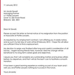 Worthy Simple Format Resignation Letter Template Collection Sample