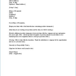 The Highest Quality Free Letter Of Resignation Template Samples Word Templates Sample Microsoft Letters