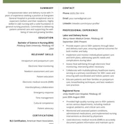 Labor And Delivery Nurse Resume Example Skills