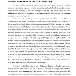 Swell Compare And Contrast Essay Outline Comparative Example Printable Sample Best