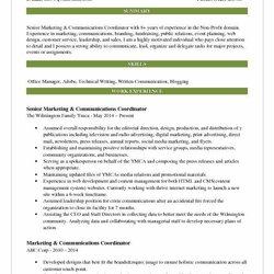 Spiffing Marketing Communications Coordinator Resume Samples Build Senior