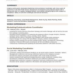 Out Of This World Marketing Communications Coordinator Resume Samples Example Degree Administration Skills