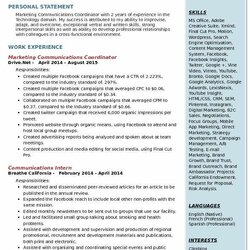 Terrific Marketing Communications Coordinator Resume Samples Build