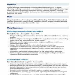 Fine Marketing Communications Coordinator Resume Samples Build