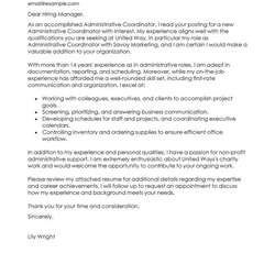 Examples Of Cover Letters For Resumes Letter Example Coordinator Administrative Router Pertaining