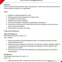 Terrific Medical Receptionist Resume Examples Why They Work Sample