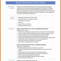 Matchless Medical Receptionist Resume Summary Examples For Your Application