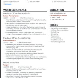 Brilliant Medical Receptionist Resume Examples For Build My Now Resumes Office Example