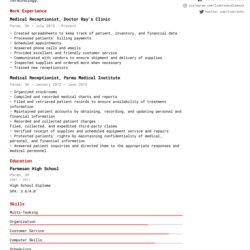 Legit Medical Receptionist Resume Example Writing Tips For Column Strengths Weaknesses Interviews Exampled