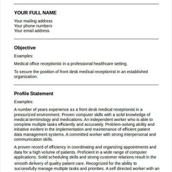 Fine Medical Receptionist Resume Templates Doc Template Job Sample Interview Free