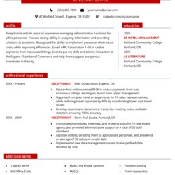 Cool Sample Resume For Medical Office Receptionist Resumes Duties Example Template