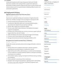 Champion Receptionist Resume Example Writing Guide Samples Sample English Jessica