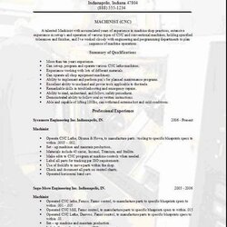 Spiffing Machinist Resume Occupational Examples Samples Free Edit With Word Cover Resumes Sample Letters