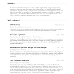 Machinist Resume Samples And Templates Jeffrey