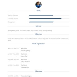 Machinist Resume Samples And Templates